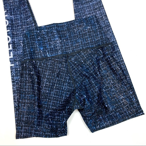 Wear it to Heart x Peloton Sz S High Rise Leggings Navy Tweed Foil Pants Small - Picture 6 of 9